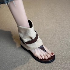 웅즈 쪼리부츠 버클 가죽 플리플랍 스웨이드 삭스
