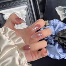 穿戴甲片高級感夏季簡約百搭美甲貼片貓眼手工假指甲片新品30片, 1個, BY1622:工具包款