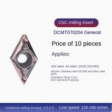 더브테일 그루브 밀링 커터 로드 내부 구멍 설치, A. No inserts, 8. DCMT070204 SG3315