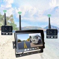 무선 후방카메라 대형 화물차 트레일러 모니터 고화질 차량용 백미러 CCTV 트럭, A. 7인치 무선+카메라 1개 P20