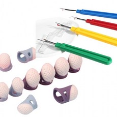 실풀기 컬러실뜯개 반짇 컬러골무(Araium), S하늘, 랜덤발송, 1개, S하늘_랜덤발송