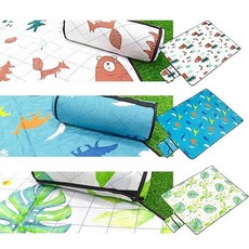 露營狼 可機洗印花野餐墊【露營生活好物網】加大加厚款，戶外野餐墊、沙灘墊、遊戲墊多用途, 狐狸與熊