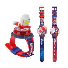 奧特曼旋轉公仔電子手錶 兒童翻蓋手錶