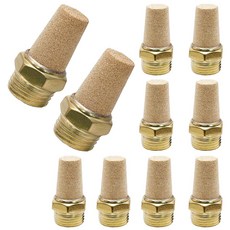 Zorpeter 10pcs 공압 황동 배기 머플러 1/4인치 필터 피팅 에어 소결 스레드 남성 육각 NPT 소음기 라인, 1/8"Male