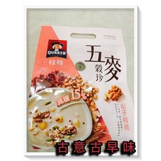 桂格 五麥穀珍 松子核桃 270公克裝 減糖15% 懷舊零食 隨手包 飲品, 1個