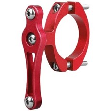 鋁合金自行車水壺架轉接頭 轉接座 鋼管握把萬用轉接座, 紅色, 雙螺絲鋁合金款-紅