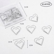하트팝 하트클립 로즈골드 골드 실버 북마크 바인더, 1개, 30개