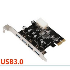 四口USB3.0 PCI-E擴充卡 IDE電源 大4pin, 1個, 後置四口USB3.0 PCI-E擴充卡