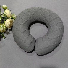 美容院專用記憶棉趴枕，U型臉枕胸枕，按摩SPA床頭洞墊枕，舒適透氣, 斜格灰色, 1個