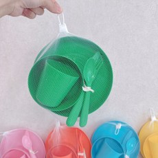 어린이집 생일 답례품 이케아 칼라스 유아식기 4종세트 계란망 포장 구디백 유치원 단체선물, 1세트, 그릇+접시+컵+식기도구3종, 그린