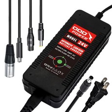 QDD 24V 2A 전자 스쿠터 배터리 충전기 27.6V 납축 팩 DC5.2 x 2.1mm 플러그 및 연결 인터페이스 변환 3P-XLR/ 3P-GX16/1-프롱 RCA/DC, QDD 24V 2A 전자 스쿠터 배터리 충전기, 27.