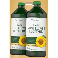 해바라기 액상 레시틴 473.2ml16온스 오일 2팩 비건 주의자 콩 무함유 수유스트레스 칼라일, 칼라일 해바라기 액상 레시틴 473.2ml16온스 오일