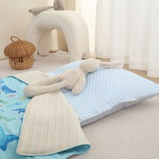 cchhaaww 幼兒園睡墊 兒童睡袋 加厚6公分 四件套 台灣製, 涼感藍海洋世界, 1套