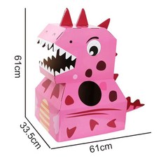 종이상자 자동차 상자자동차 만들기 DIY 탱크 포크레인 역할극, 1개, 핑크공룡