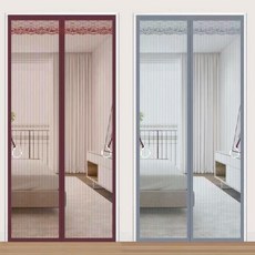 Homi Zon 현관 방충망 찢어지지 않는 모기장 통자석 금강망 벨크로 모기 방충 커튼, 브라운