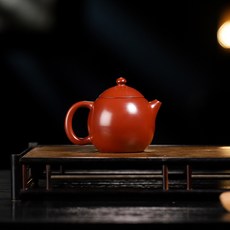 宜興原礦大紅袍泥紫砂壺紫硃泥手工龍蛋壺家用茶具泡茶壺, 1個, 龍蛋壺180毫升大紅袍泥