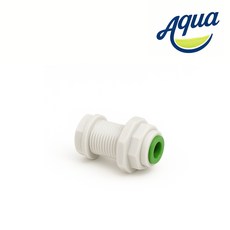 AQUA 6mm(1/4) 정수기 호스용 원터치 피팅 이중오링 누수방지 관통형 커넥터 너트 벌크헤드, 1개, (6mm)벌크헤드(이중오링)