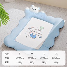 春夏季新款狗窩透氣涼感貓窩狗狗墊子可拆洗狗牀夏天冰涼墊寵物窩, 1個, 藍色小熊