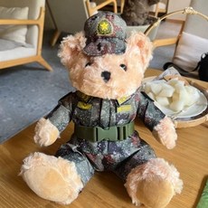 경찰 곰 인형 교통 군인 스튜디어스 생일 소방관 인형 선물 경찰관 곰 러블리베어 커플, 1개, R. 육군 곰