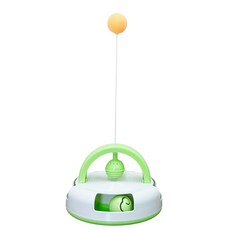搖晃乒乓自嗨球玩具 貓玩具 羽毛逗貓, 1個, 搖晃乒乓自嗨球玩具-綠