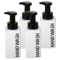 로맨틱노벰버 거품용기 사각 500ML, 사각 화이트(블랙캡)/모던블랙(세로) 4P, 1개
