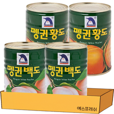 펭귄 통조림 세트 ( 황도 슬라이스 2개 + 백도 통조림 2개 ), 1세트, 1.6kg