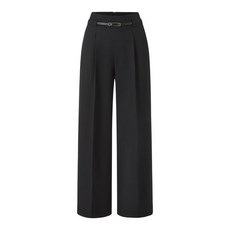 미니멈 여성용 에브리데이핀턱 벨티드 세미 와이드 롱 슬랙스 EC1TA002D