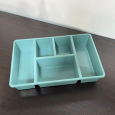桌面收納盒 小格子分隔 塑料整理盒, 綠色- 全新材料製作 , 一隻裝盒子 - 無蓋, 1個