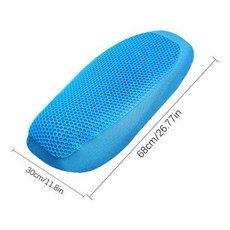 오토바이 젤 시트 쿠션 통기성 단열 에어 패드 커버 미끄럼 방지 자외선 차단 충격 흡수 사계절, 4) Blue L