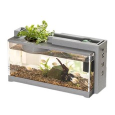 壓克力魚缸 辦公室小型 循環造景水族缸, 1個, 灰色水泵款USB口