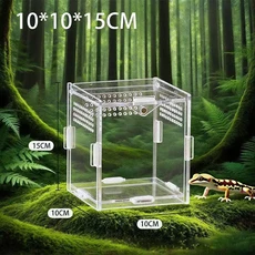 투명 아크릴 파충류 테라리움 나노 사이즈 번식 상자 거북이 사육장 통풍구가 있는 탈출 방지 수목, 08 E