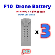 RC 비행기 용 JHD 4DRC F10 드론 배터리 Quadcopter WIFI /GPS 1600 mAH 도매, 01 CHINA, 08 F10 3PCS -GPS