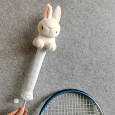 통통한 토끼 인형 보호 핸들 손잡이 그립커버 라켓 핑크 배드민턴, 1개, E. 흰색 셔틀콕