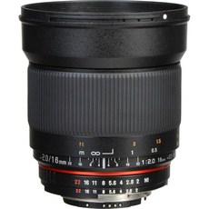 Rokinon 16MAFN 16mm f/2.0 니콘DX 카메라용 비구면 광각 렌즈, 1개