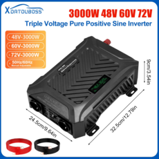 DATOUBOSS 3000W 순수 정현파 차량용 인버터 최대 출력 6000W 조절 가능 전압 주파수 48V/60V/72V 트리플, [01] 옵션1