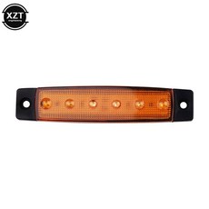 차량 미등 자동차 외부 조명 경고 12V/24V 램프 트럭 표시 트레일러 LED SMD 사이드 6 후면 낮은 마커 버스 자동, YELLOW, 12V, 1개