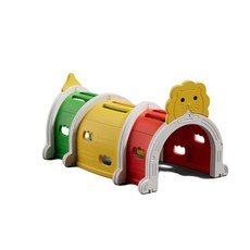 兒童獅子鑽洞隧道，室內攀爬早教爬行玩具, 彩色獅子隧道3節, 1套