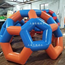 에어풍선 게임소품 풍선 벌집 축구공 정글짐 에어바운스 거미집 놀이체육 체육 교구, 두꺼워진 이중 테두리 주황색과 파란색, 1개