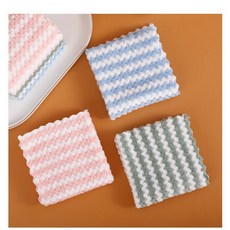 加厚珊瑚絨洗碗布 廚房吸水抹布 不掉毛清潔布 家用擦手巾 耐用百潔布+颜色随机花边（25*25）+15条装, 1個, 颜色随机花边（25*25）:15条装