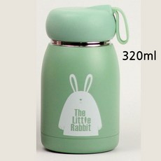 보온보냉 손잡이 캐릭터 텀블러 스텐 미니 어린이 보온병 보냉병, 1개, 연그린, 320ml
