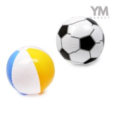 YM 물놀이 비치볼 대 물놀이공비치볼, 1개, 축구공/블랙&화이트, 30cm