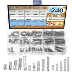 240/300pcs 15 크기 압축 스프링 모듬 키트 하드웨어 수리를위한 미니 스테인레스 스틸, 01 240pcs