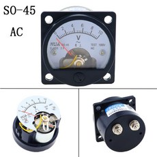 신제품 전압계 SO-45 AC 1V 원형 아날로그 다이얼 패널 미터 게이지 검정색, 01 AC, 12 3V