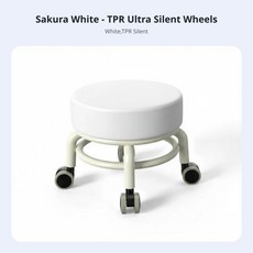 캐스터 휠 스툴 무소음 슬림 디자인 롤링 회전 거주자 운동기구, 7. White Tpr Silent, 1개