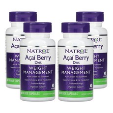 나트롤 아사이 베리 다이어트 체중 관리 베지 캡슐 60정, 4개