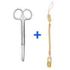 의료용 시저 가위 14cm 스프링 집게줄 2p 간호사 용품 가위집게줄, 1개, 오렌지집게줄_시저가위