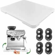 하루행복 360도 회전형 소형가전 슬라이딩 받침대 트레이, 화이트(40cmx33cm), 1개