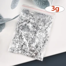 1/2/3/5/10g 모조 골드 슬리버 구리 호일 장식 조각 반짝이 공예 잎 플레이크 시트 반짝 이는 호일 종이 금박 DIY 네일 아트 장식, [16] 3g-gold, 1개, [03] 3g slivery