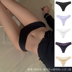 JONNEIC 조네익 여성 심리스 노라인 무봉제 티팬티 5장세트