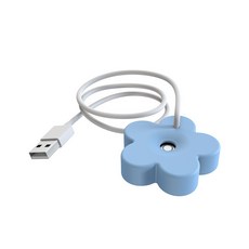USB小花加濕器 便攜式靜音小型加濕器, 藍色, 藍色, N/A